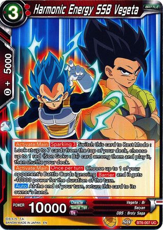 Harmonic Energy SSB Vegeta [BT6-007] | Shuffle n Cut Hobbies & Games