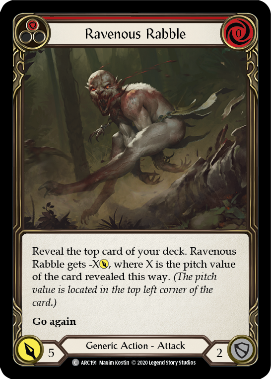 Ravenous Rabble (Red) [ARC191] Unlimited Edition Rainbow Foil | Shuffle n Cut Hobbies & Games