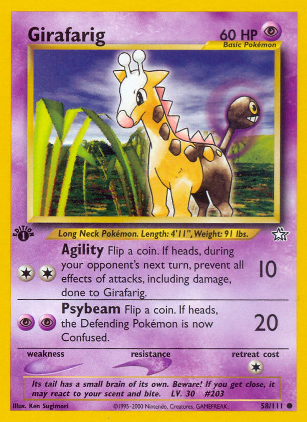 Girafarig (58/111) [Neo Genesis 1st Edition] | Shuffle n Cut Hobbies & Games