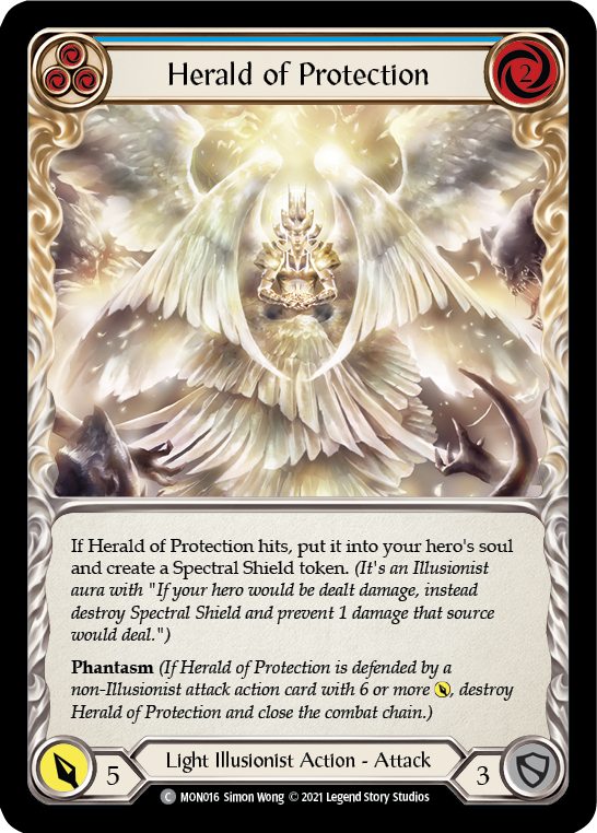 Herald of Protection (Blue) [MON016] 1st Edition Normal | Shuffle n Cut Hobbies & Games