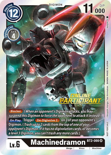 Machinedramon [BT2-066] (Online Participant) [Release Special Booster Ver.1.0 Promos] | Shuffle n Cut Hobbies & Games