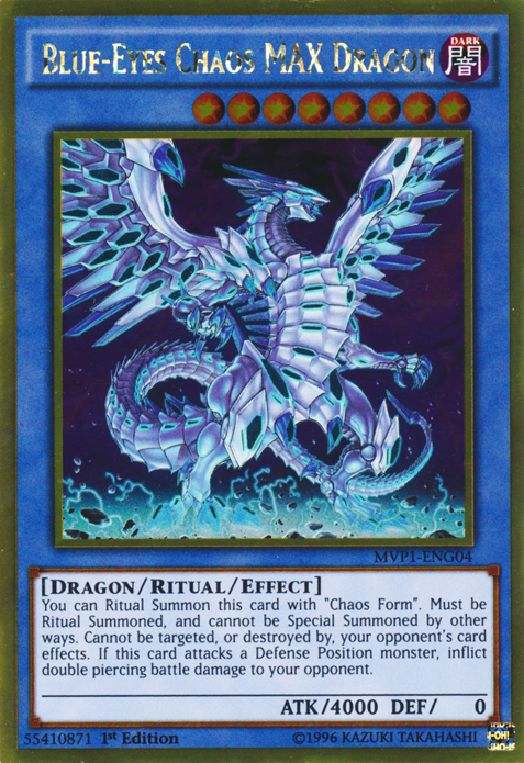 Blue-Eyes Chaos MAX Dragon [MVP1-ENG04] Gold Rare | Shuffle n Cut Hobbies & Games