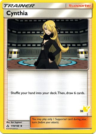 Cynthia (119/156) (Pikachu Stamp #59) [Battle Academy 2020] | Shuffle n Cut Hobbies & Games