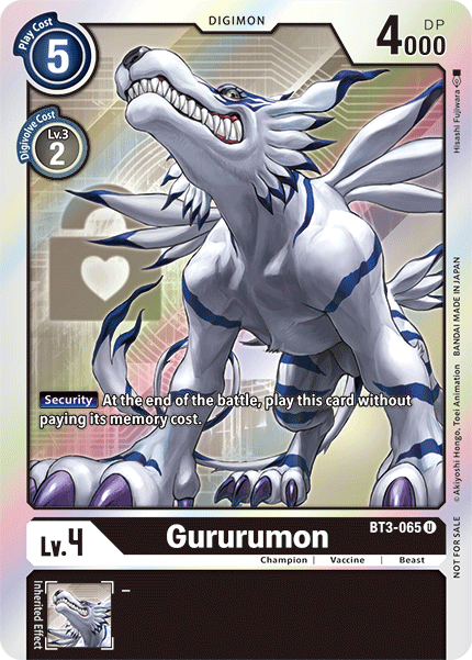 Gururumon [BT3-065] (Buy-A-Box Promo) [Release Special Booster Ver.1.5 Promos] | Shuffle n Cut Hobbies & Games