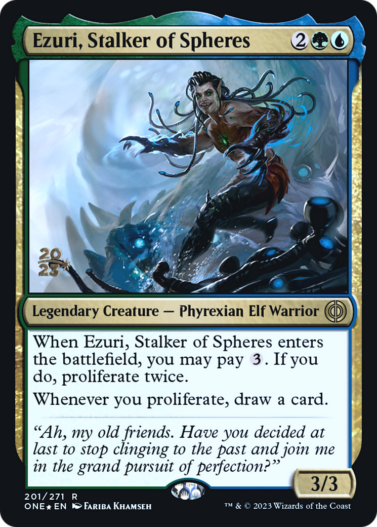 Ezuri, Stalker of Spheres [Phyrexia: All Will Be One Prerelease Promos] | Shuffle n Cut Hobbies & Games