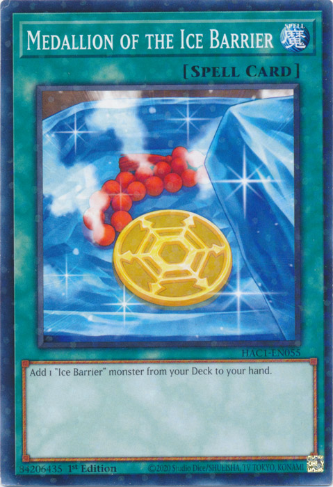 Medallion of the Ice Barrier (Duel Terminal) [HAC1-EN055] Parallel Rare | Shuffle n Cut Hobbies & Games