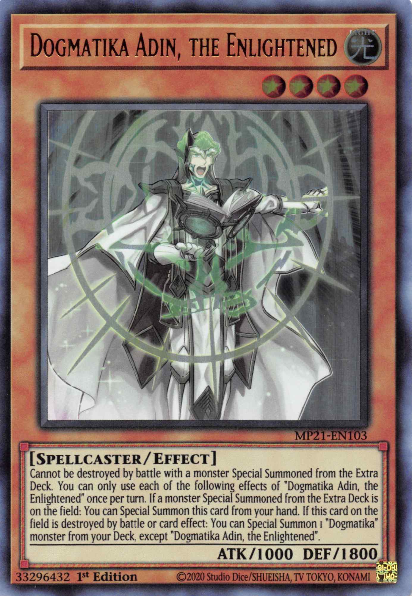 Dogmatika Adin, the Enlightened [MP21-EN103] Ultra Rare | Shuffle n Cut Hobbies & Games