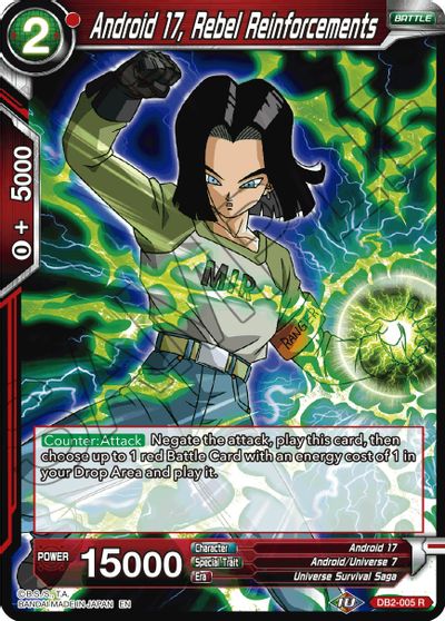 Android 17, Rebel Reinforcements (Reprint) (DB2-005) [Battle Evolution Booster] | Shuffle n Cut Hobbies & Games