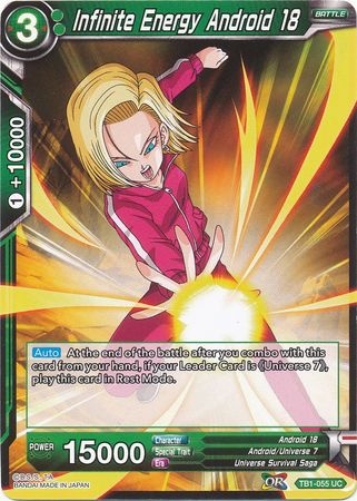 Infinite Energy Android 18 [TB1-055] | Shuffle n Cut Hobbies & Games