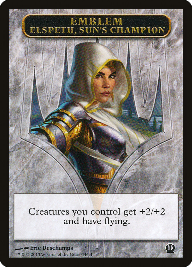 Elspeth, Sun's Champion Emblem [Theros Tokens] | Shuffle n Cut Hobbies & Games