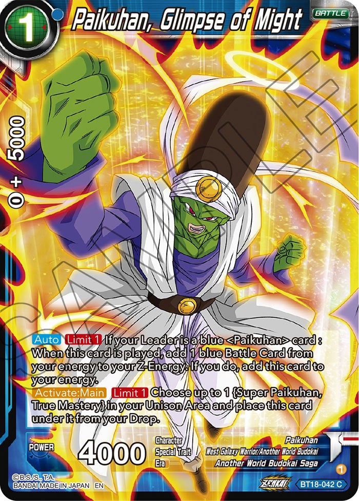 Paikuhan, Glimpse of Might (BT18-042) [Dawn of the Z-Legends] | Shuffle n Cut Hobbies & Games