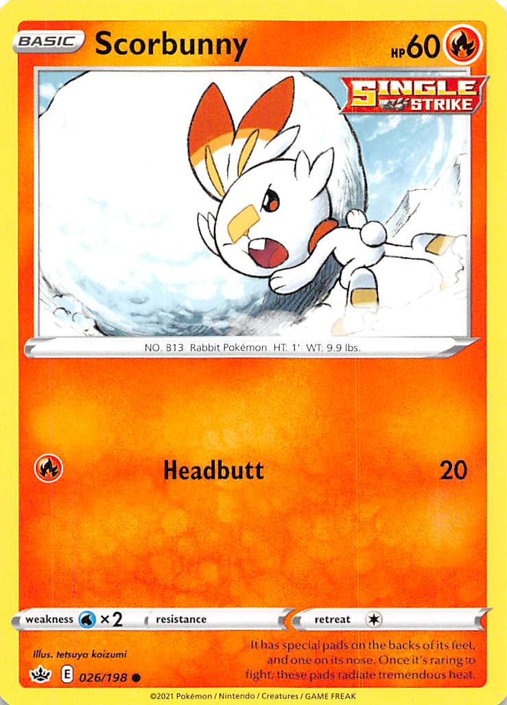 Scorbunny (026/198) [Sword & Shield: Chilling Reign] | Shuffle n Cut Hobbies & Games