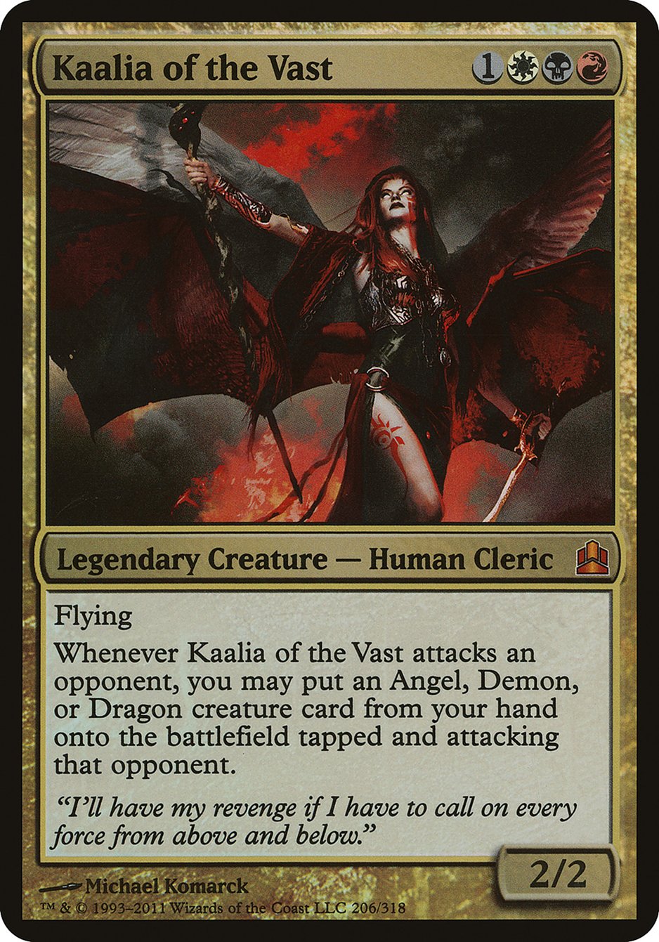 Kaalia of the Vast (Oversized) [Commander 2011 Oversized] | Shuffle n Cut Hobbies & Games