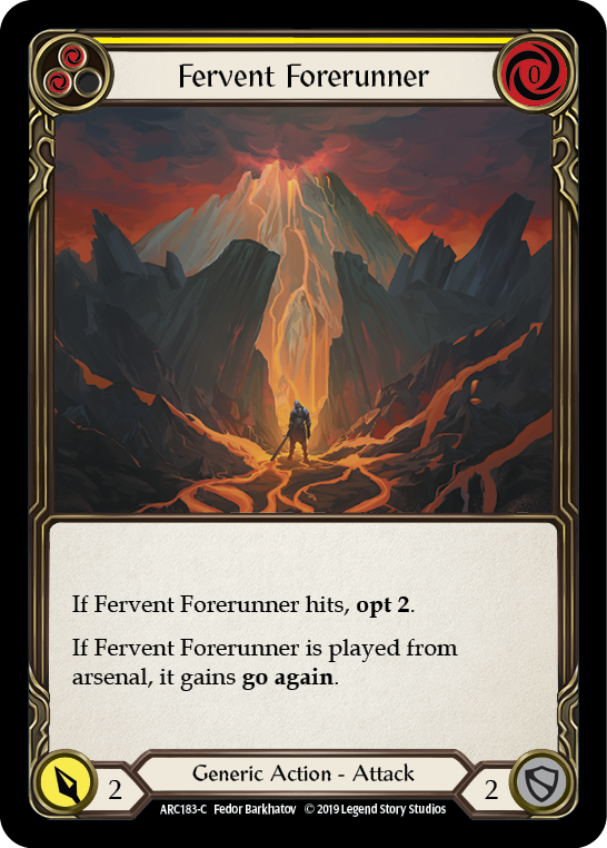 Fervent Forerunner (Yellow) [ARC183-C] 1st Edition Rainbow Foil | Shuffle n Cut Hobbies & Games