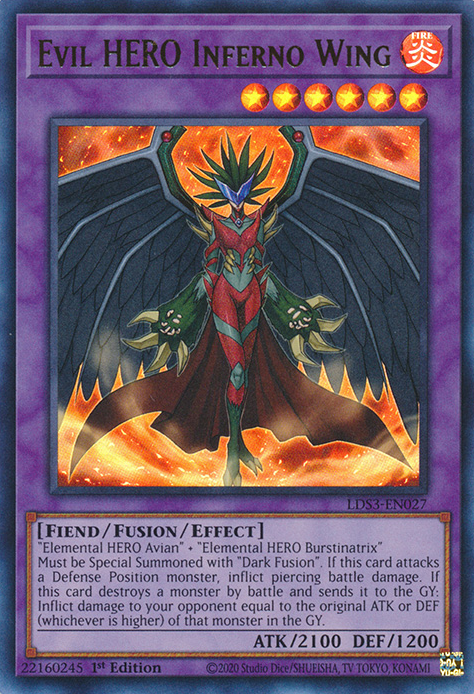 Evil HERO Inferno Wing [LDS3-EN027] Ultra Rare | Shuffle n Cut Hobbies & Games