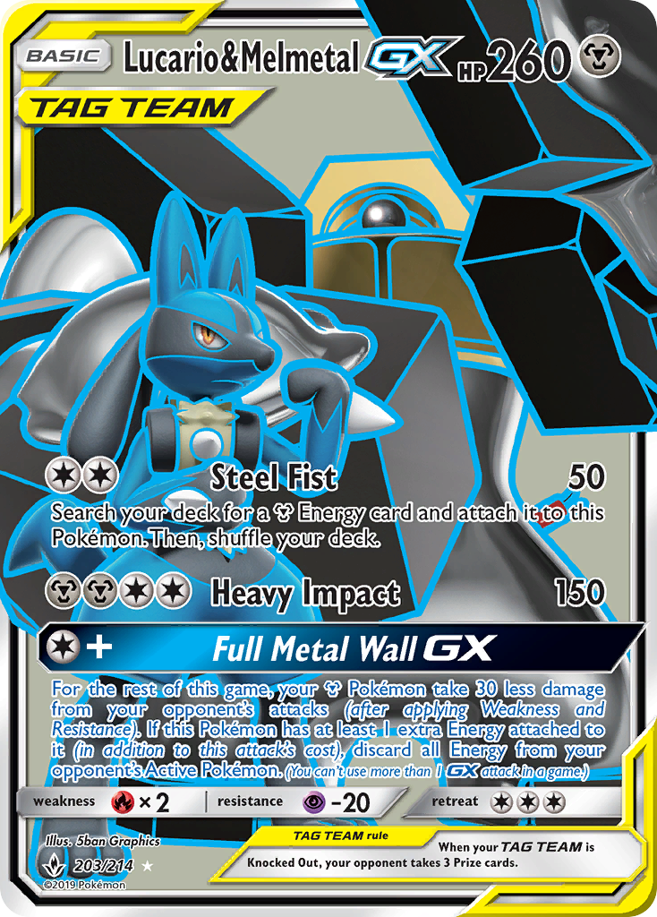 Lucario & Melmetal GX (203/214) [Sun & Moon: Unbroken Bonds] | Shuffle n Cut Hobbies & Games