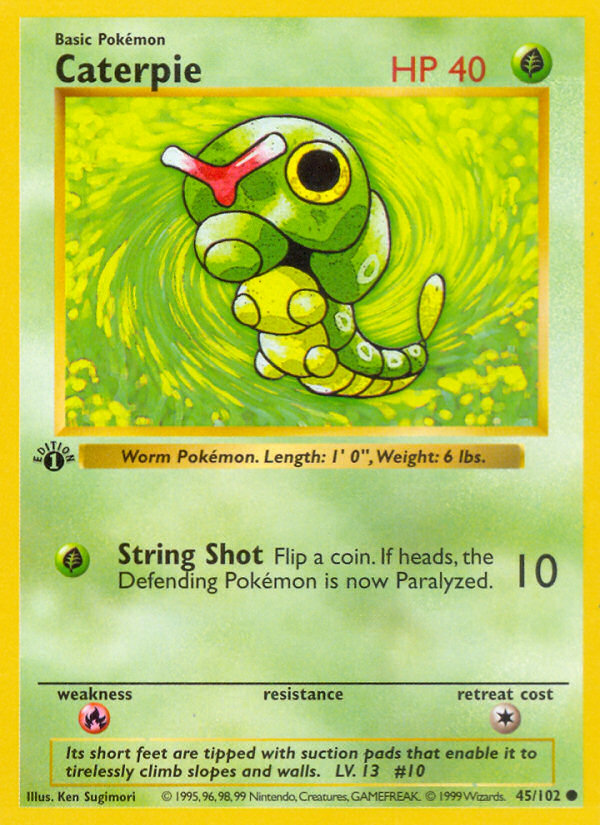 Caterpie (45/102) (Shadowless) [Base Set 1st Edition] | Shuffle n Cut Hobbies & Games