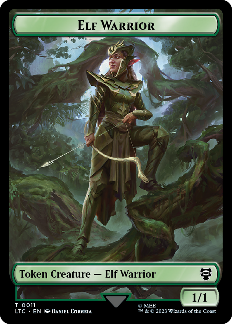 Elf Warrior // Treasure Double Sided Token [The Lord of the Rings: Tales of Middle-Earth Commander Tokens] | Shuffle n Cut Hobbies & Games