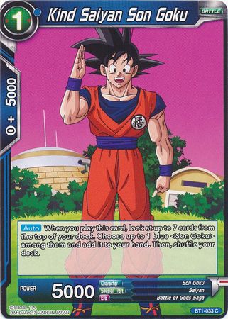 Kind Saiyan Son Goku [BT1-033] | Shuffle n Cut Hobbies & Games