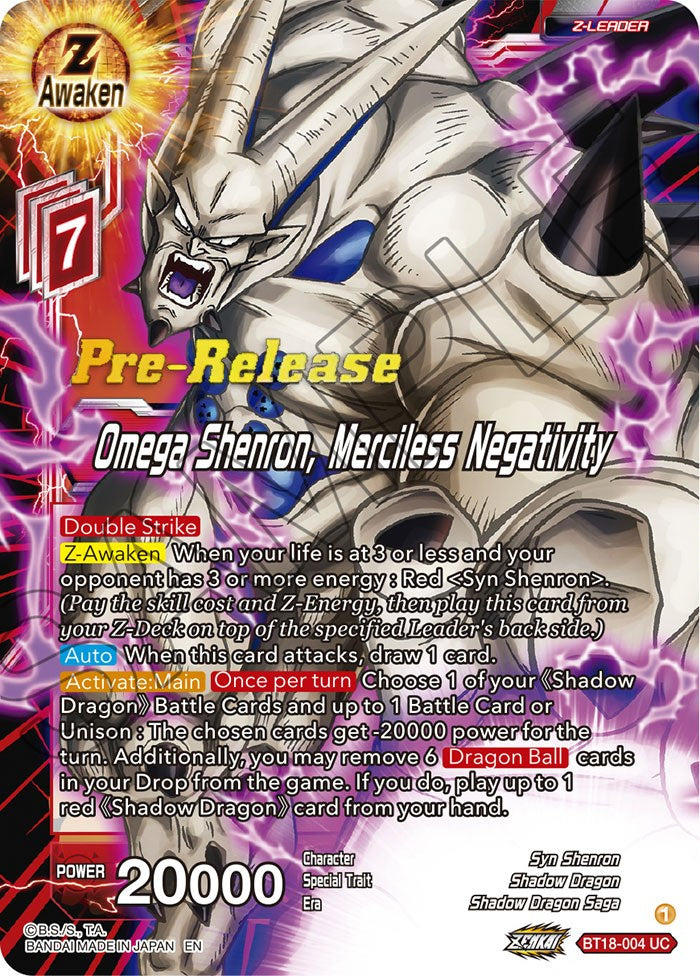 Omega Shenron, Merciless Negativity (BT18-004) [Dawn of the Z-Legends Prerelease Promos] | Shuffle n Cut Hobbies & Games