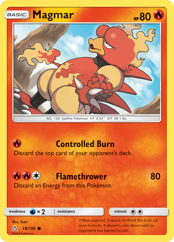 Magmar (18/156) [Sun & Moon: Ultra Prism] | Shuffle n Cut Hobbies & Games