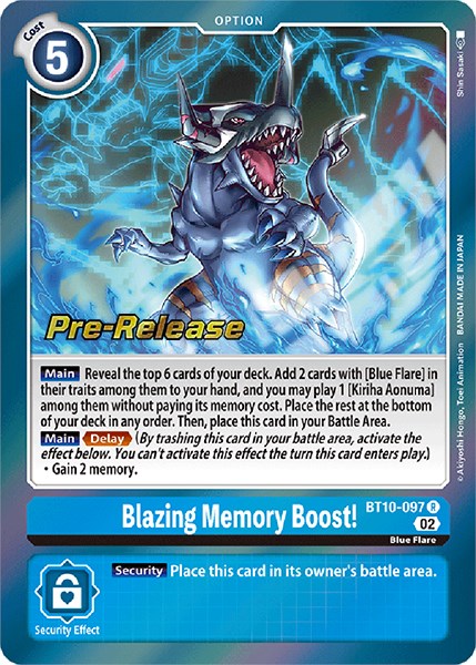 Blazing Memory Boost! [BT10-097] [Xros Encounter Pre-Release Cards] | Shuffle n Cut Hobbies & Games