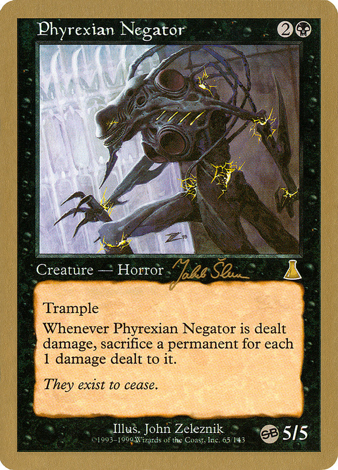 Phyrexian Negator (Jakub Slemr) (SB) [World Championship Decks 1999] | Shuffle n Cut Hobbies & Games