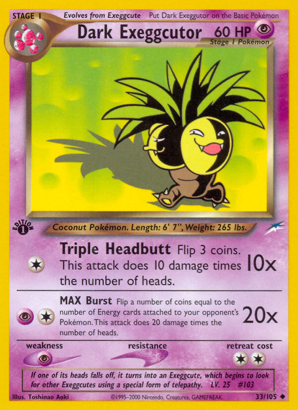 Dark Exeggutor (33/105) [Neo Destiny 1st Edition] | Shuffle n Cut Hobbies & Games