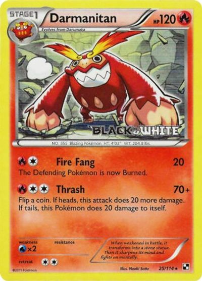 Darmanitan (25/114) (Prerelease Promo) [Black & White: Black Star Promos] | Shuffle n Cut Hobbies & Games