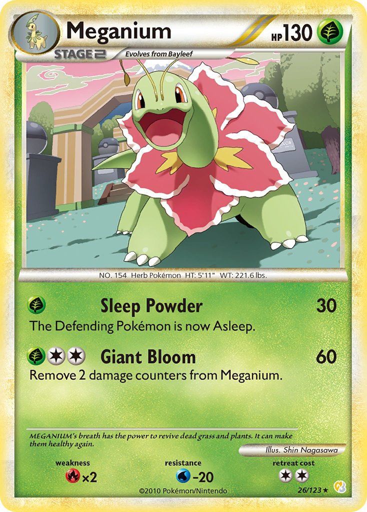 Meganium (26/123) (Theme Deck Exclusive) [HeartGold & SoulSilver: Base Set] | Shuffle n Cut Hobbies & Games