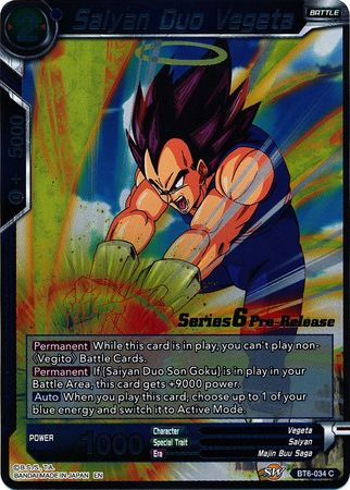 Saiyan Duo Vegeta [BT6-034_PR] | Shuffle n Cut Hobbies & Games