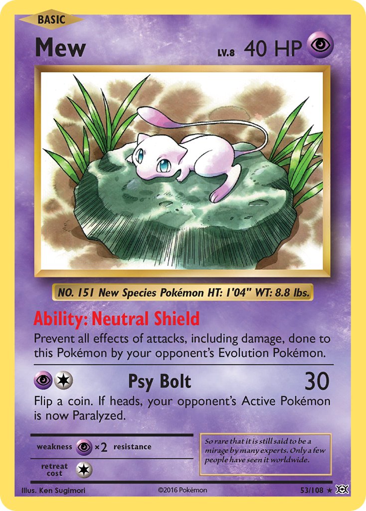 Mew (53/108) (Theme Deck Exclusive) [XY: Evolutions] | Shuffle n Cut Hobbies & Games