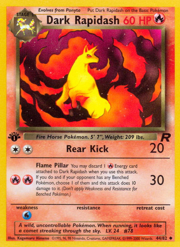 Dark Rapidash (44/82) [Team Rocket 1st Edition] | Shuffle n Cut Hobbies & Games