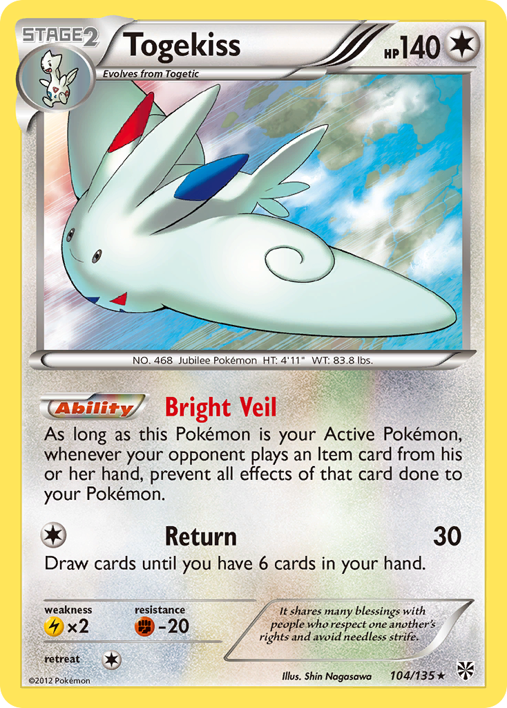 Togekiss (104/135) [Black & White: Plasma Storm] | Shuffle n Cut Hobbies & Games