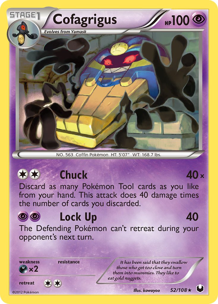 Cofagrigus (52/108) (Cracked Ice Holo) (Theme Deck Exclusive) [Black & White: Dark Explorers] | Shuffle n Cut Hobbies & Games