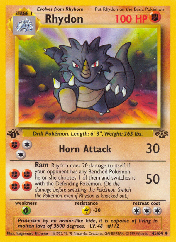 Rhydon (45/64) [Jungle 1st Edition] | Shuffle n Cut Hobbies & Games