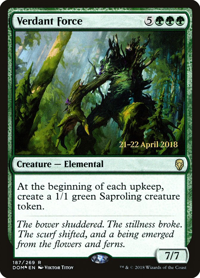 Verdant Force [Dominaria Prerelease Promos] | Shuffle n Cut Hobbies & Games