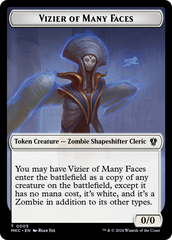 Vizier of Many Faces // Zombie Double-Sided Token [Murders at Karlov Manor Commander Tokens] | Shuffle n Cut Hobbies & Games