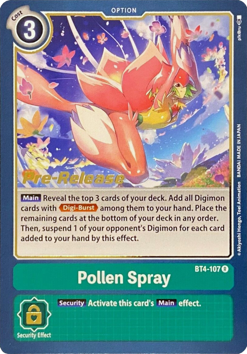 Pollen Spray [BT4-107] [Great Legend Pre-Release Promos] | Shuffle n Cut Hobbies & Games