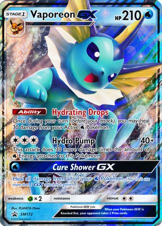 Vaporeon GX (SM172) (Jumbo Card) [Sun & Moon: Black Star Promos] | Shuffle n Cut Hobbies & Games