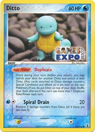 Ditto (64/113) (Games Expo Exclusive) [EX: Delta Species] | Shuffle n Cut Hobbies & Games