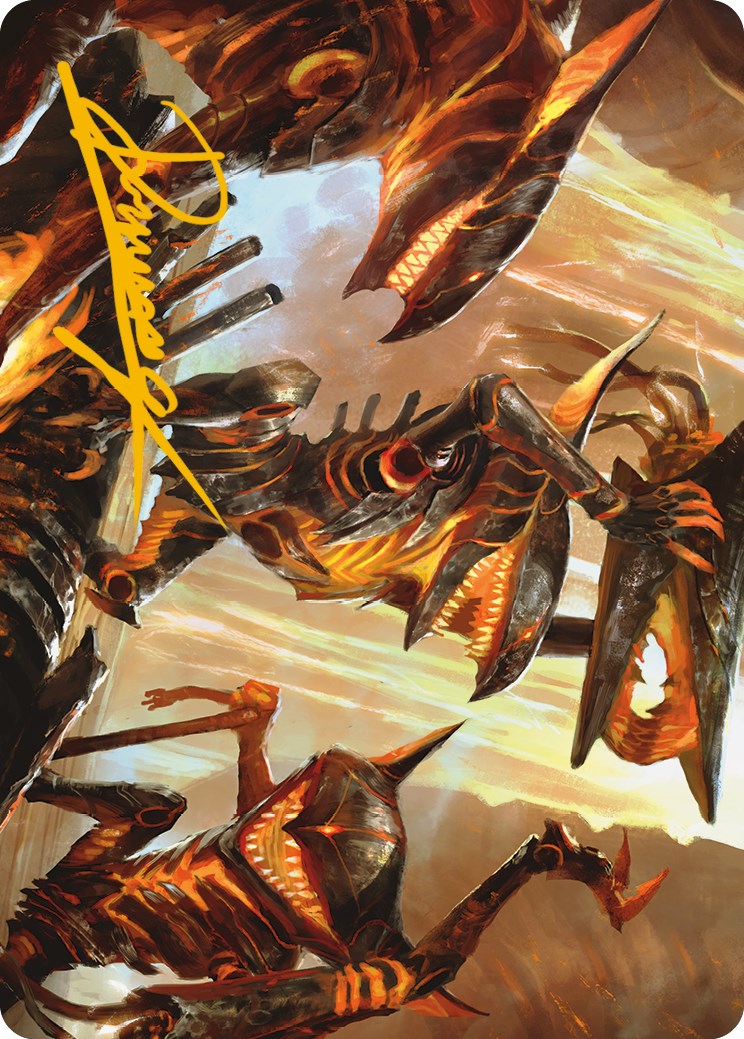 Gleeful Demolition Art Card (Gold-Stamped Signature) [Phyrexia: All Will Be One Art Series] | Shuffle n Cut Hobbies & Games