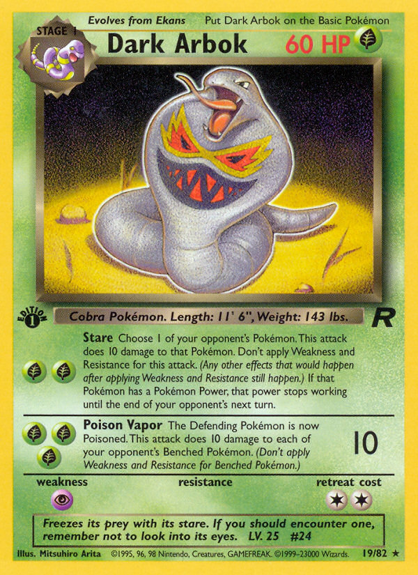 Dark Arbok (19/82) [Team Rocket 1st Edition] | Shuffle n Cut Hobbies & Games