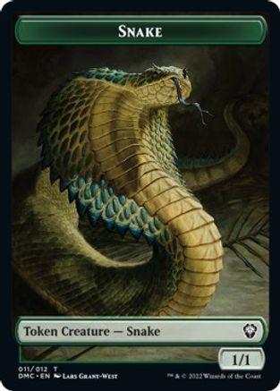 Snake // Hydra Double-Sided Token [Dominaria United Commander Tokens] | Shuffle n Cut Hobbies & Games