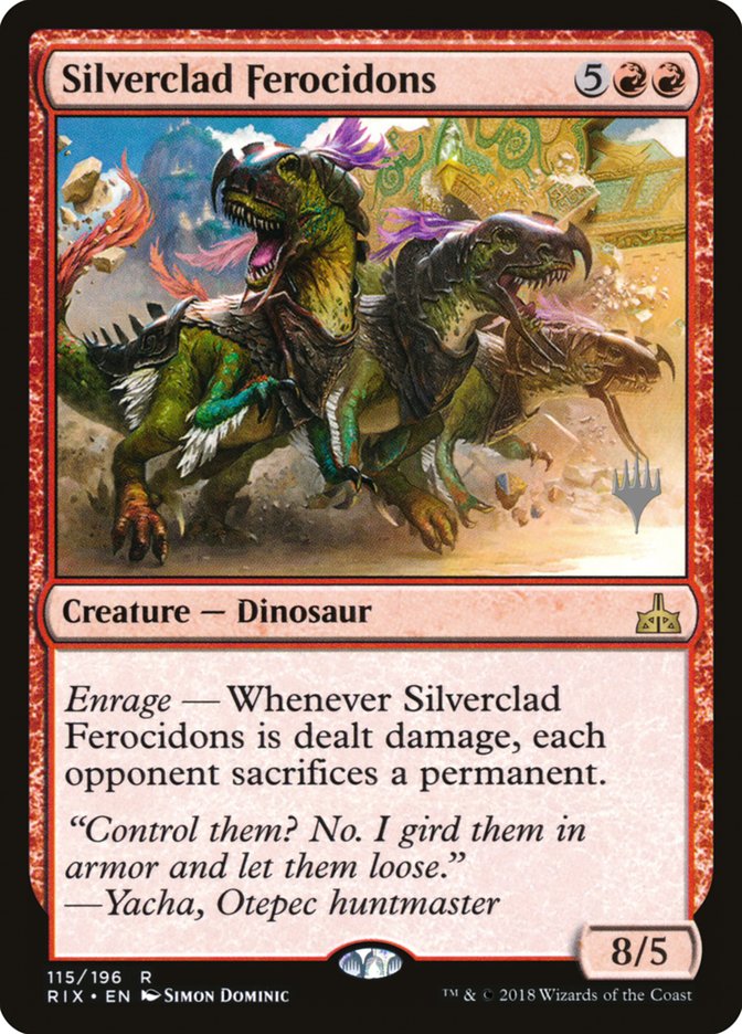 Silverclad Ferocidons (Promo Pack) [Rivals of Ixalan Promos] | Shuffle n Cut Hobbies & Games