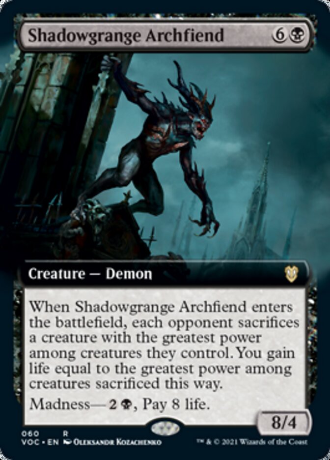 Shadowgrange Archfiend (Extended Art) [Innistrad: Crimson Vow Commander] | Shuffle n Cut Hobbies & Games