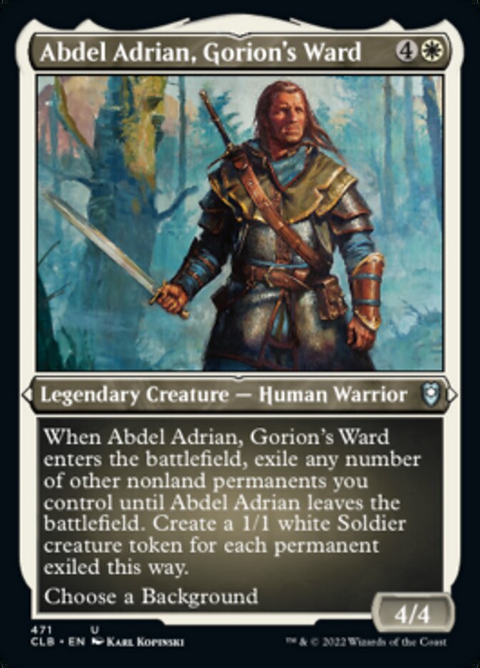 Abdel Adrian, Gorion's Ward (Foil Etched) [Commander Legends: Battle for Baldur's Gate] | Shuffle n Cut Hobbies & Games