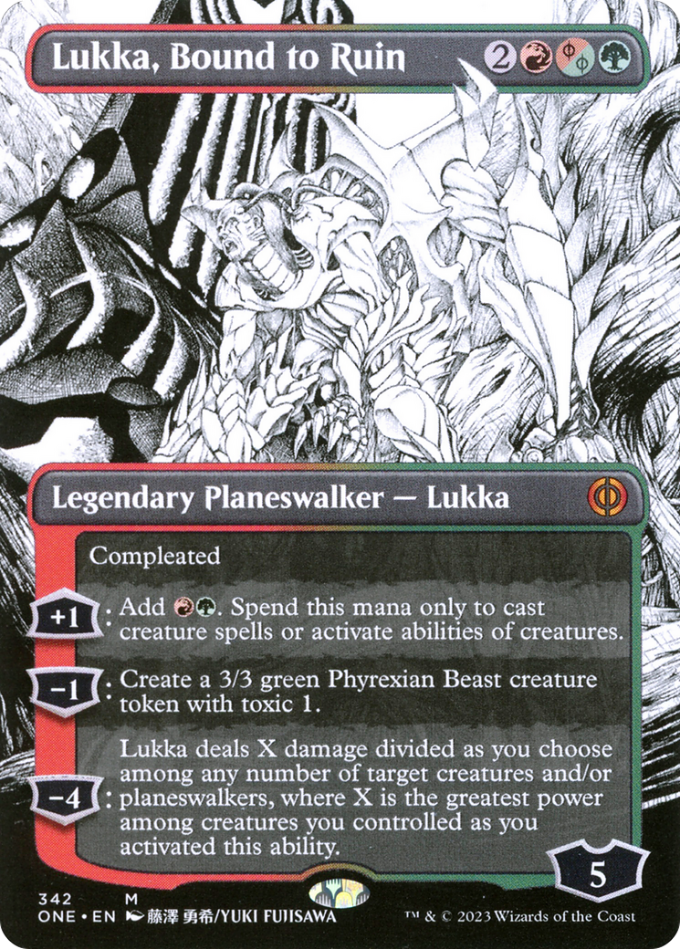 Lukka, Bound to Ruin (Borderless Manga) [Phyrexia: All Will Be One] | Shuffle n Cut Hobbies & Games