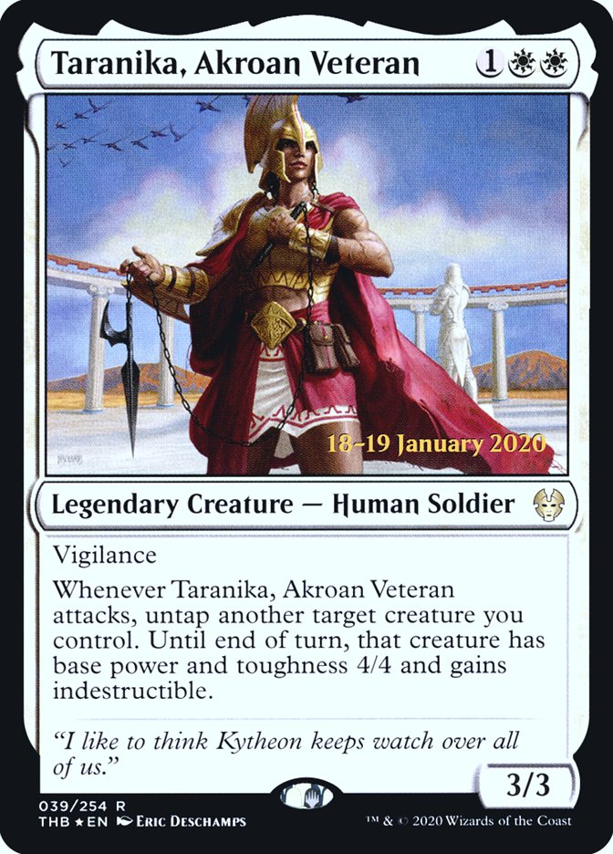 Taranika, Akroan Veteran [Theros Beyond Death Prerelease Promos] | Shuffle n Cut Hobbies & Games