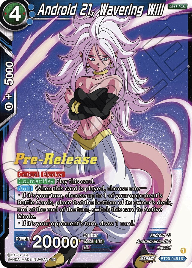 Android 21, Wavering Will (BT20-046) [Power Absorbed Prerelease Promos] | Shuffle n Cut Hobbies & Games